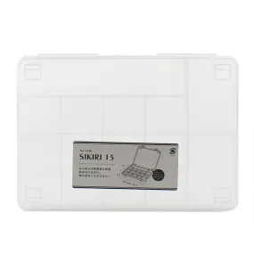 15-Section Semi-Transparent Storage Box with Compartments