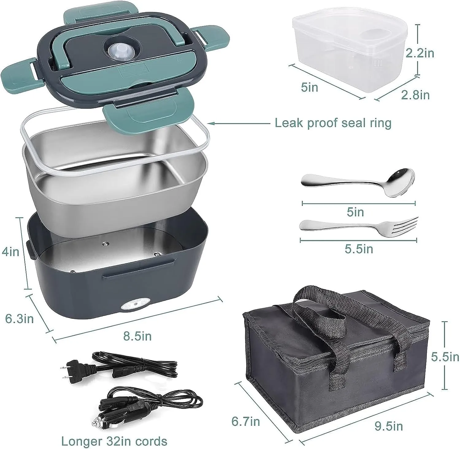 1.5L Electric Food Warmer Lunch Box, Leak-Proof, Dual Use, GOMINIMO