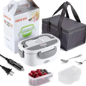 1.8L Electric Food Warmer Lunch Box, Stainless Steel, Insulated Bag