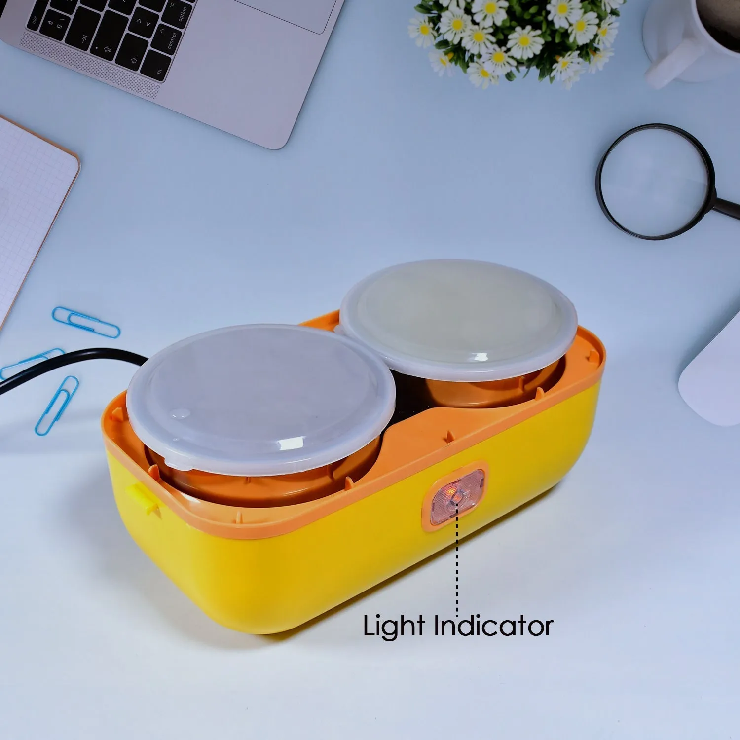 1Layer Electric Lunch Box for Office, Portable Lunch Warmer with Removable 2 Stainless Steel Container.