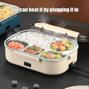 2 in 1 Electric Thermostatic Lunchbox Food Warmer Car and Home