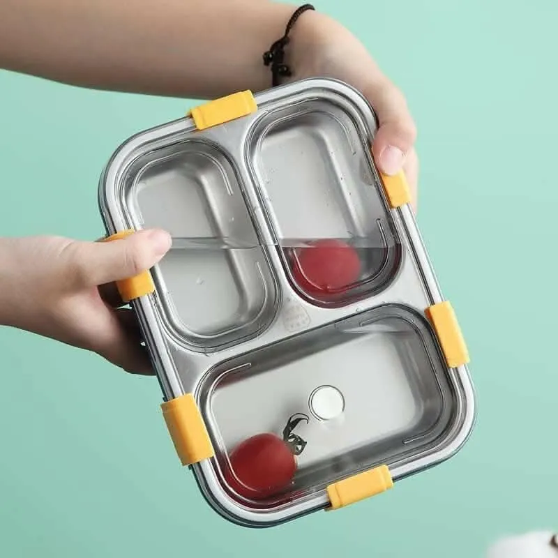 3 Compartment Lunch Box Stainless Steel Tiffin Box