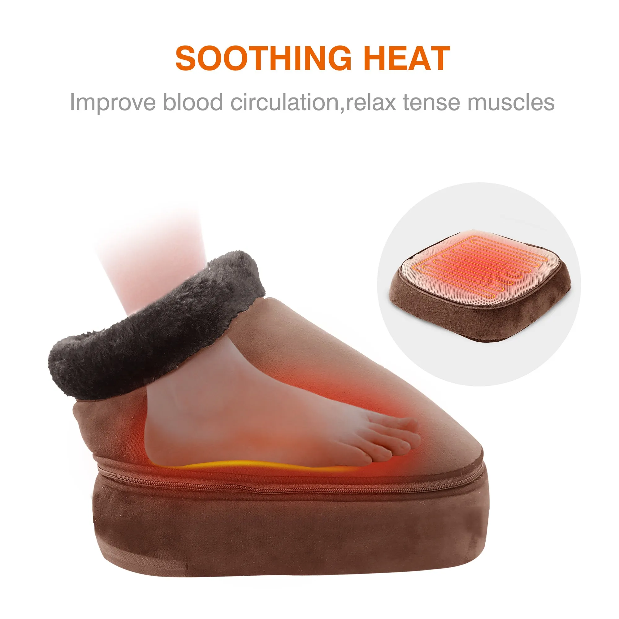 3-in-1 Foot Warmer & Back Massager and Foot Massager with Heat - 522V2