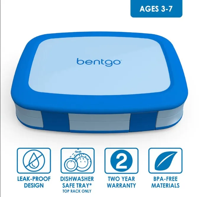 3 x Bentgo Kids Lunch Box Container Storage Blue