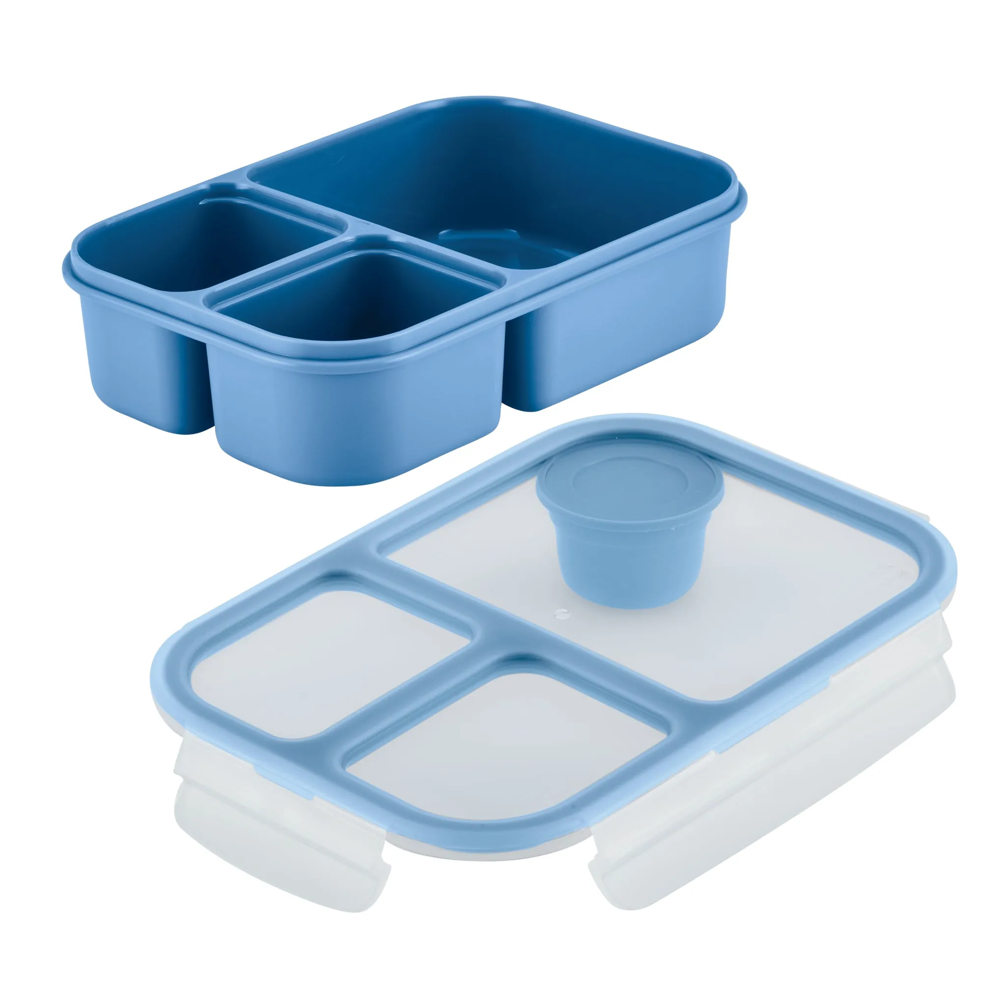 33-Ounce On the Go Divided Lunch Box Container with Removable Dips and Dressings Cup