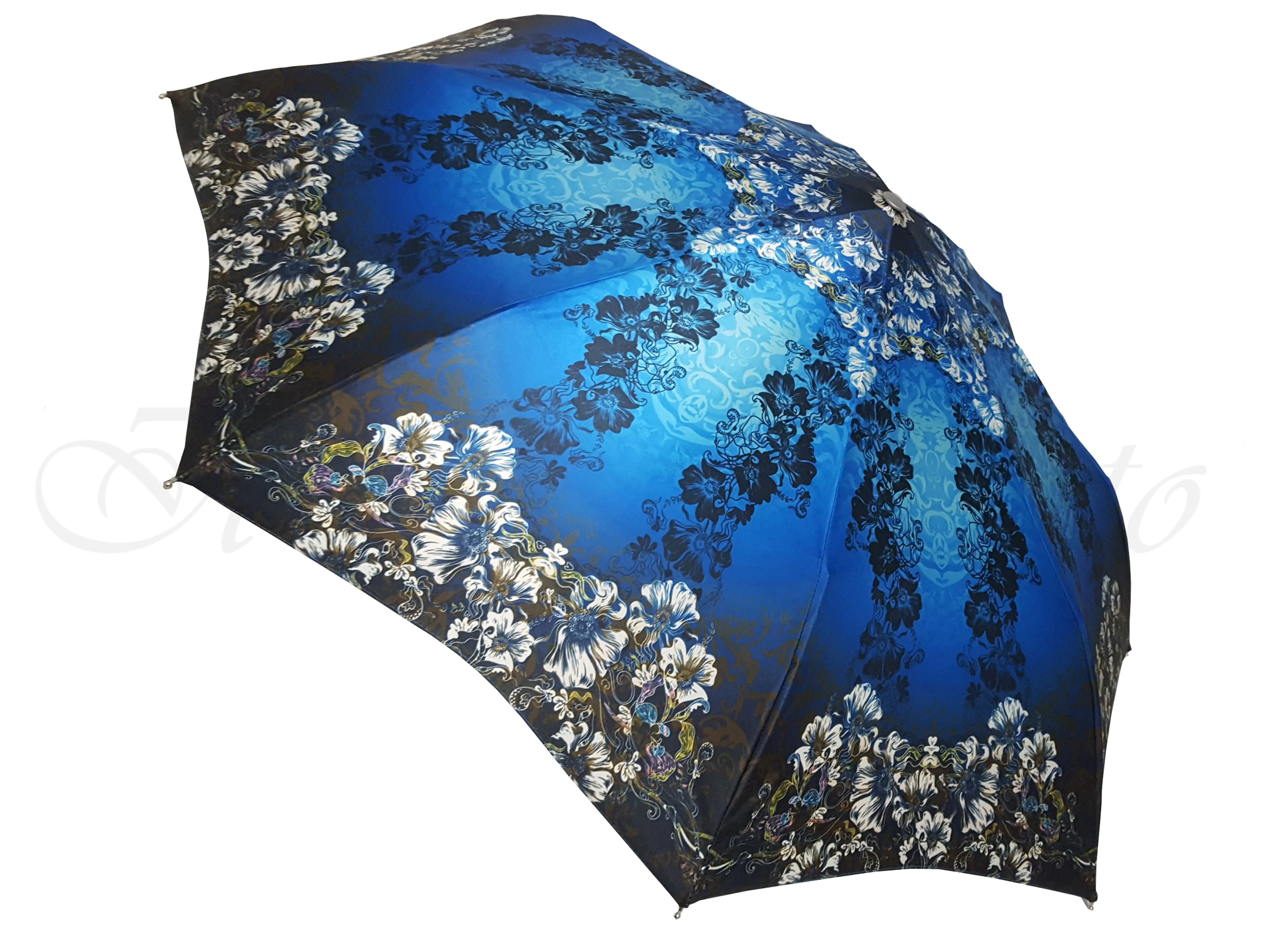 Awesome Blue Flowered Umbrella