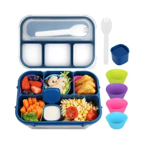 Blue Lunch Box  for Adults, Kids, and Students  with 4 Compartments