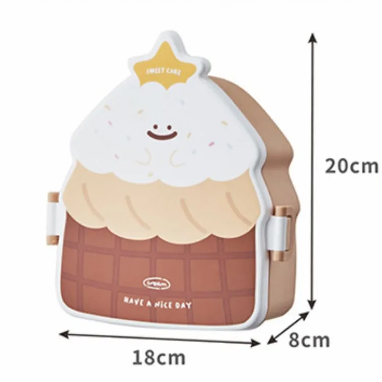 Cake Shaped Lunch Box | Brown