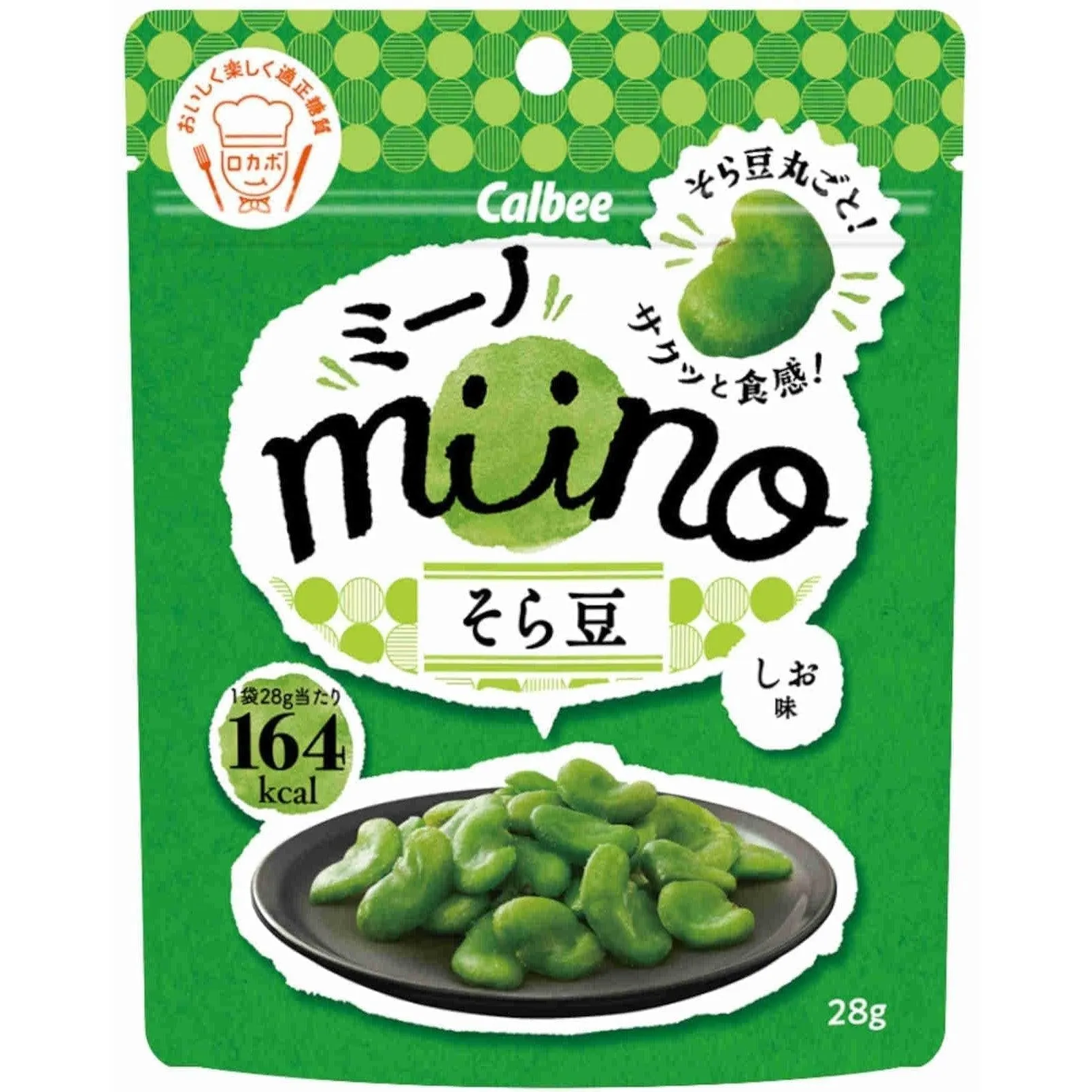 Calbee Miino Salted Green Broad Beans Chips (Pack of 12)