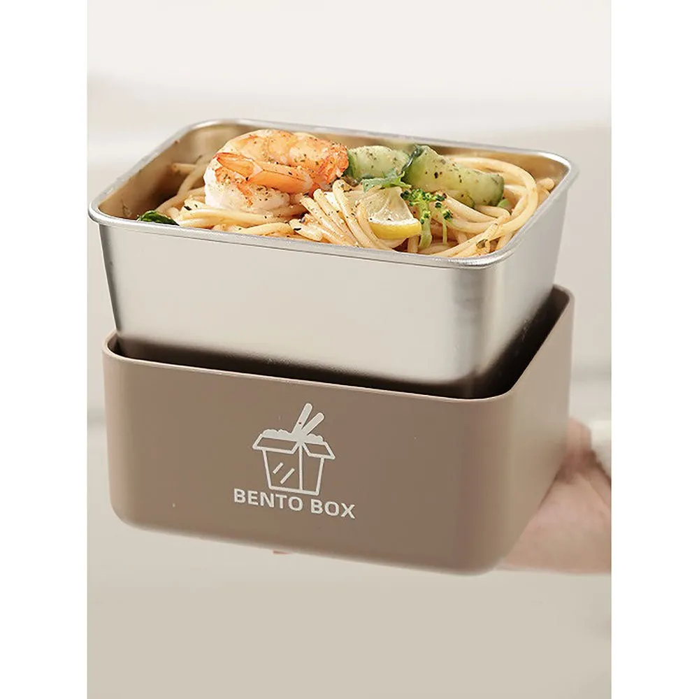 Coffee color 3pcs Bento Stainless Steel Lunch Box with Lunch Bag