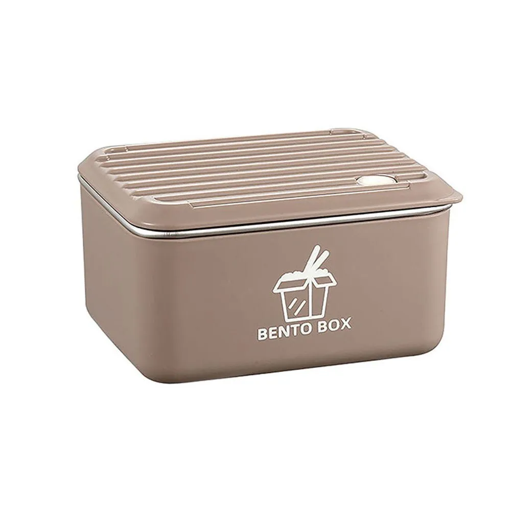 Coffee color 3pcs Bento Stainless Steel Lunch Box with Lunch Bag