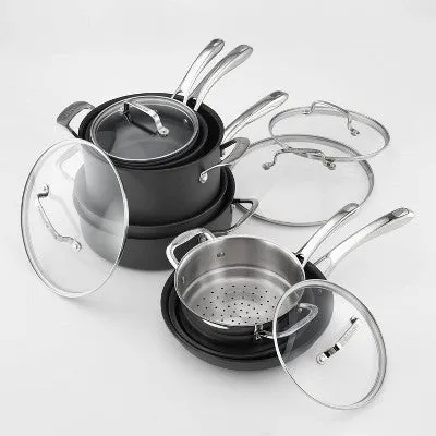 Cuisinart Classic 13pc Hard Anodized Cookware Set Silver/Black