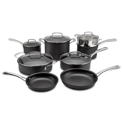 Cuisinart Classic 13pc Hard Anodized Cookware Set Silver/Black