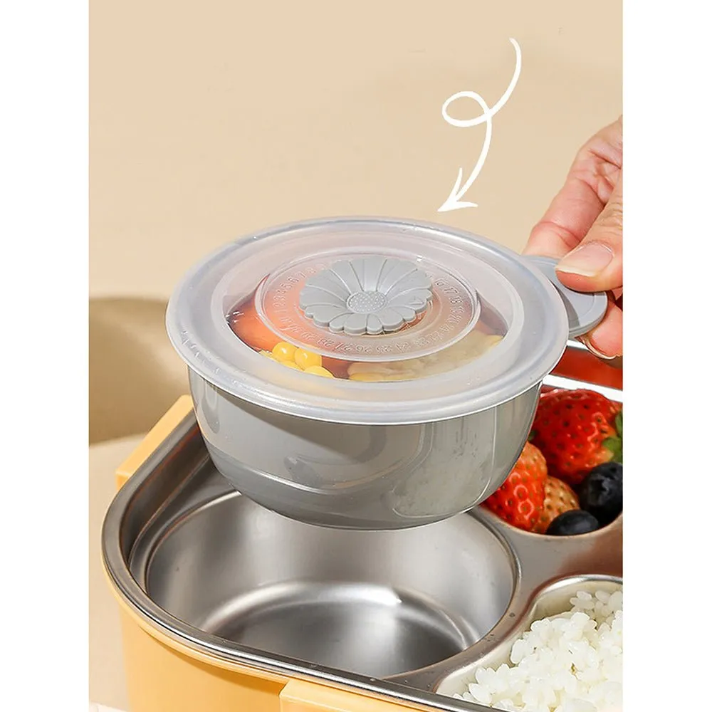 Cute Puppy Big Size Stainless Steel Lunch Box /Tiffin with Insulated Matching Lunch Bag, stainless steel spoon and chopsticks for Kids & Adults