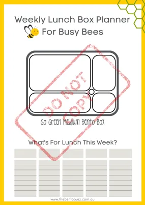 Download & Print Lunch Box Planner - Go Green Medium