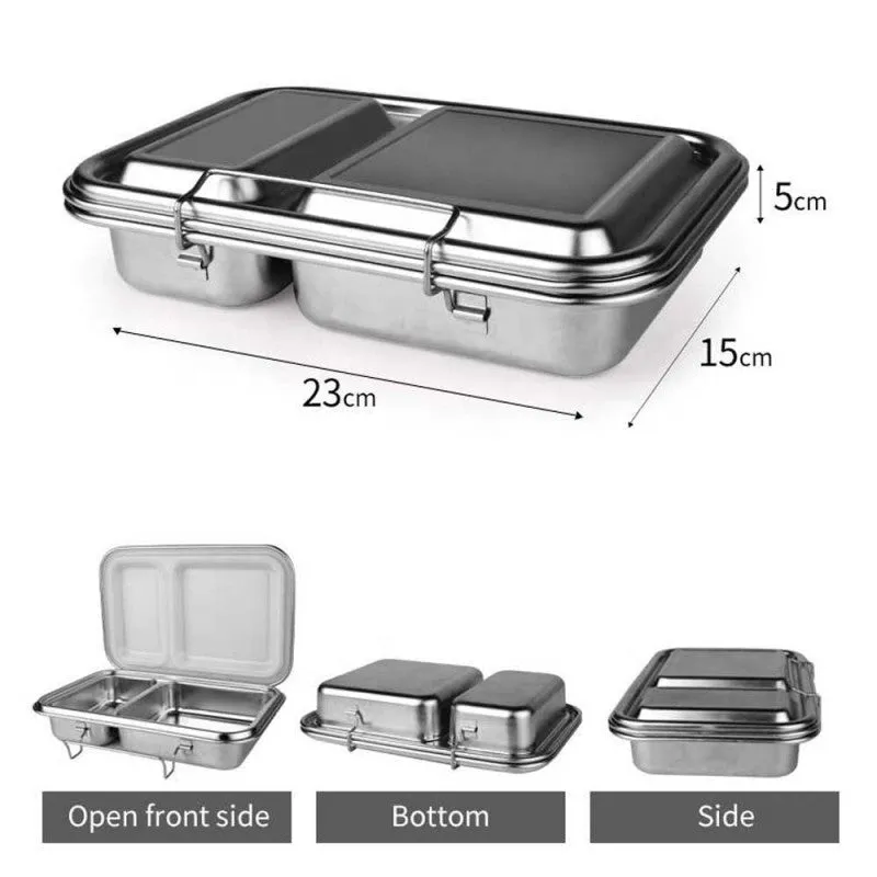 Ecococoon Stainless Steel Leakproof Bento Box - 2 compartment - Limoncello