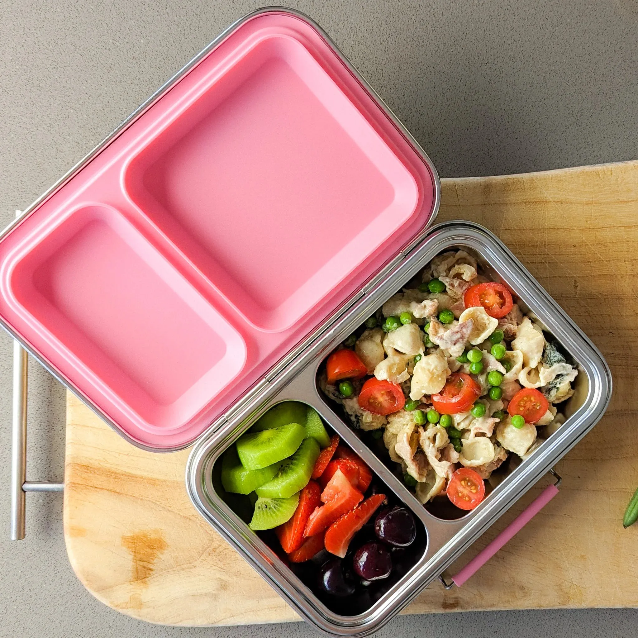 Ecococoon Stainless Steel TWIN Bento Box - Pink Rose