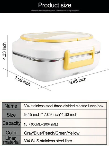 Electric Heat Lunch Box Car Home Office Use 12V and 110V 2 in 1 Portable