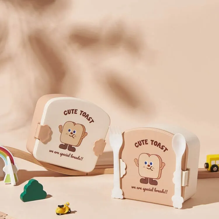 Food Shaped Lunch Box | Cute Toast with Beige Cover