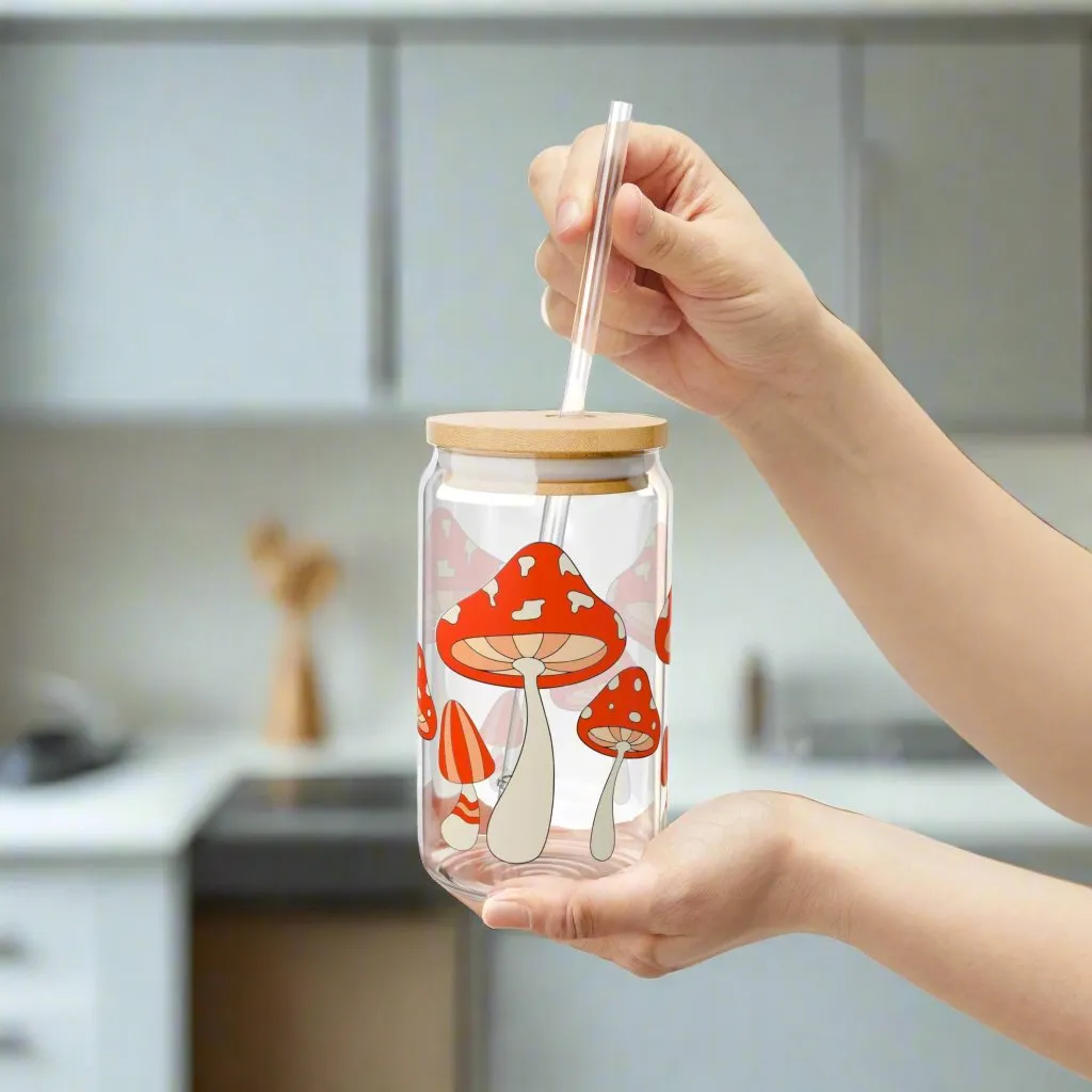 For the Love of Mushrooms | Sipper Glass, 16oz