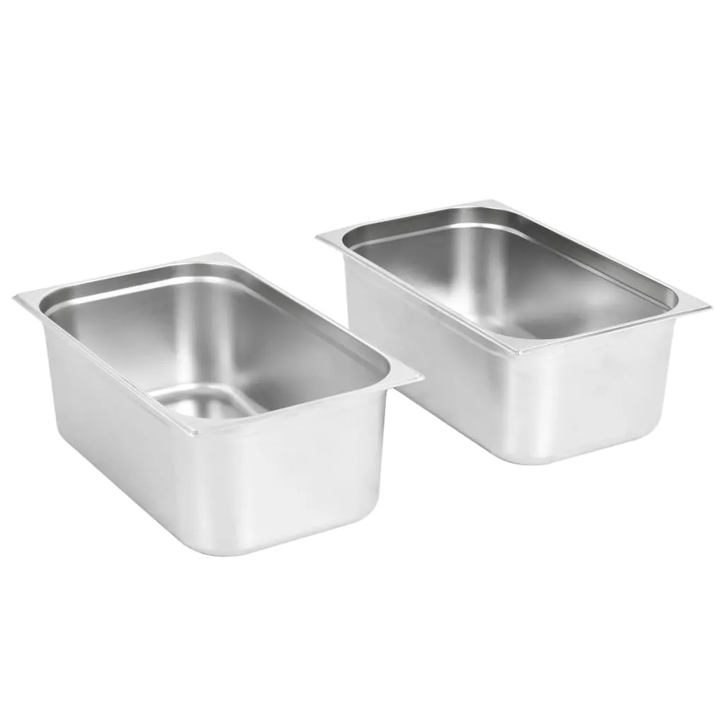 Gastronorm Containers 2 pcs GN 1/1 200 mm Stainless Steel