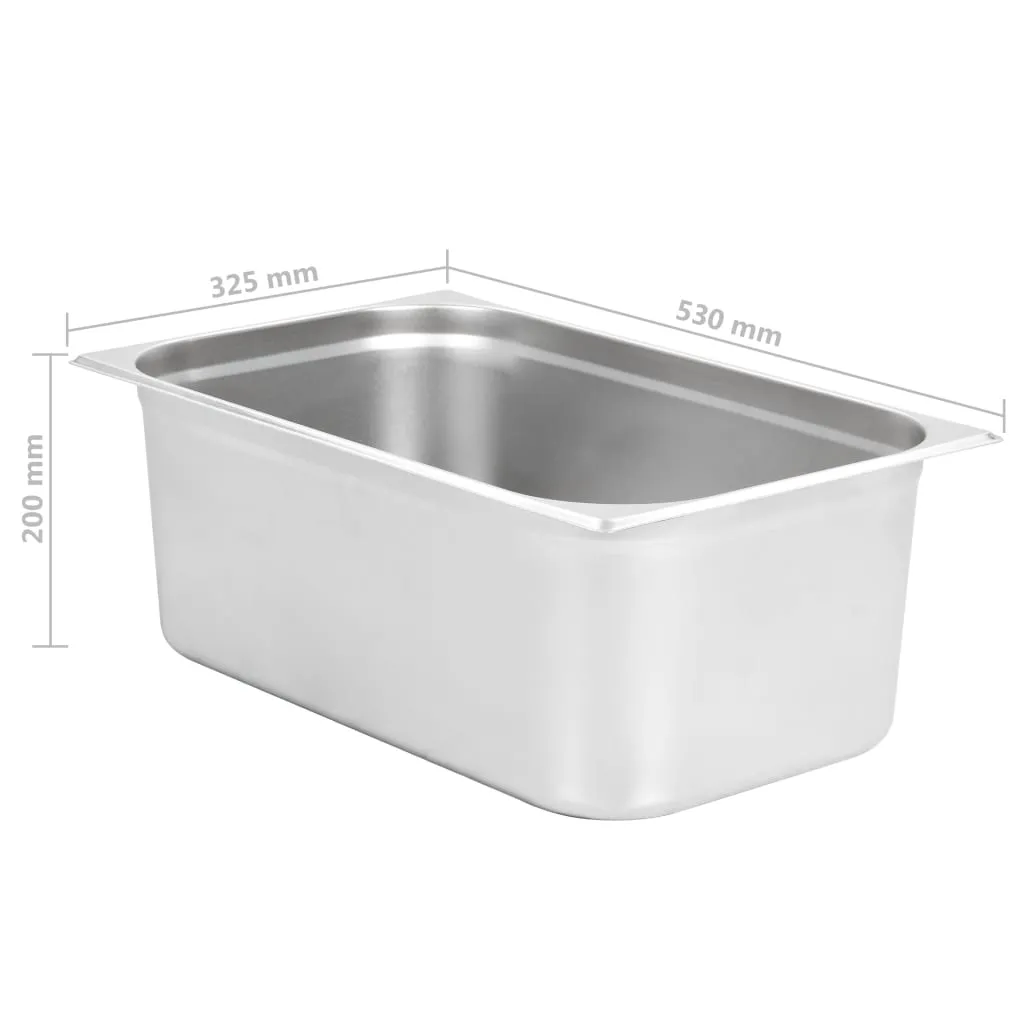 Gastronorm Containers 2 pcs GN 1/1 200 mm Stainless Steel