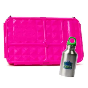 Go Green Large Lunch Box & Drink Bottle - Pink