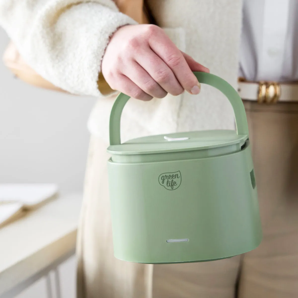 GreenLife Electric Lunch Box | Sage Green