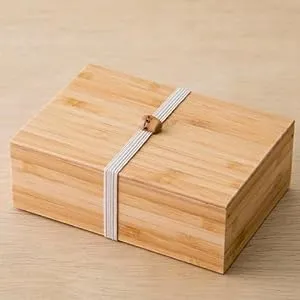 Japanese Wooden Bento Box Natural Bamboo 500ml White