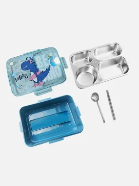 Little Surprise Box Big Size Tiffin Dino with Steel Spoon & Steel Chopsticks for Kids & Adults