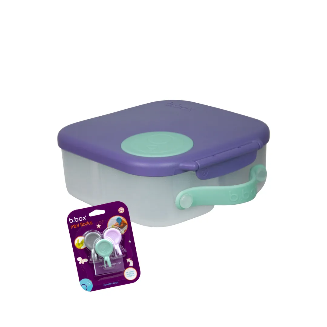 Mini Lunch Box & Mini Flork Purple