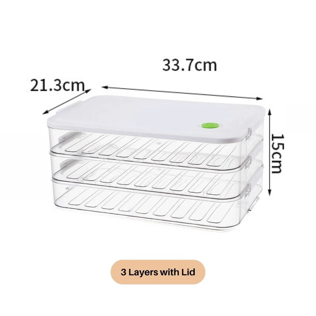 Multi-Layer Refrigerator Food Storage Containers with Lid