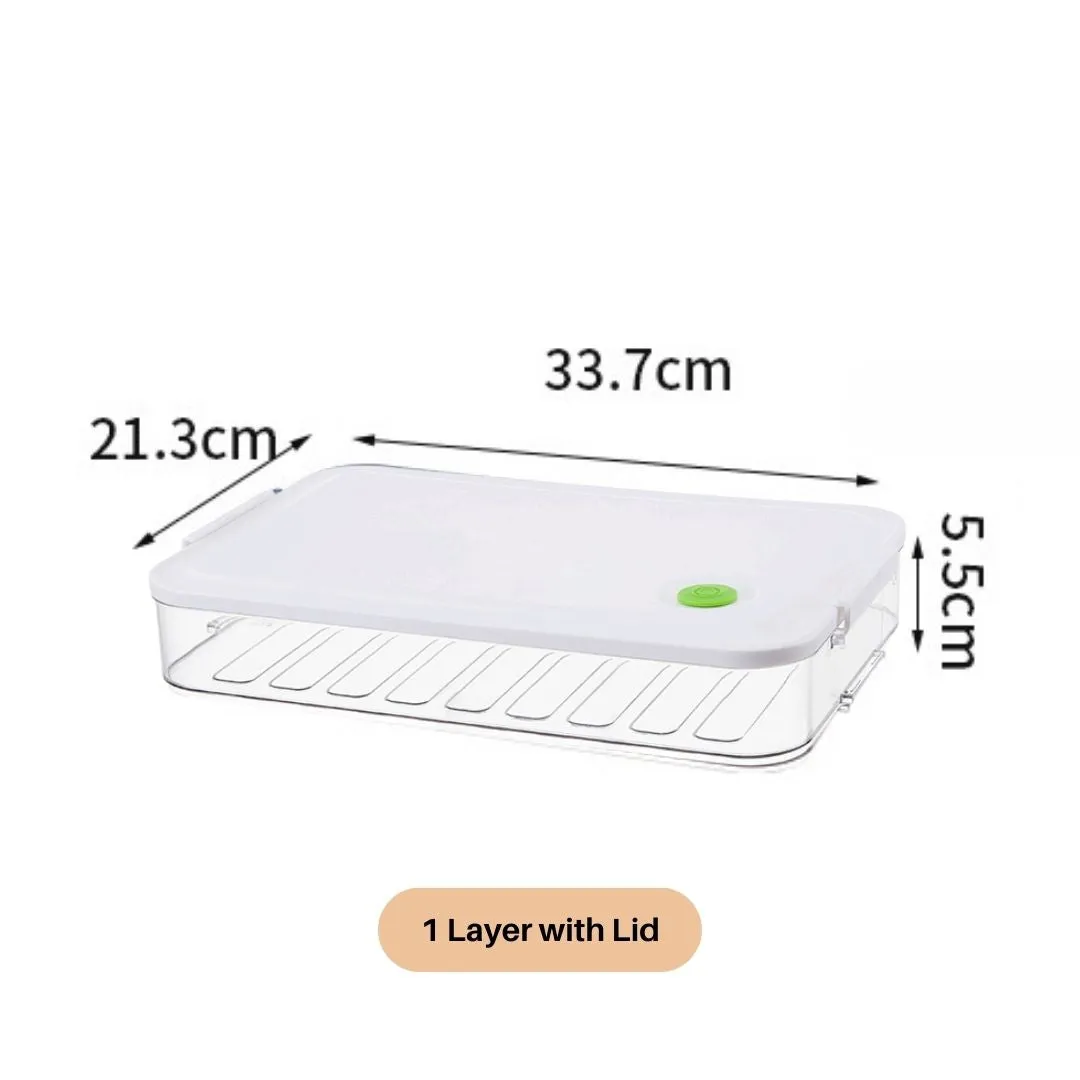 Multi-Layer Refrigerator Food Storage Containers with Lid