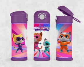 Personalized Super Kitties 12oz Stainless Steel Kids Tumbler