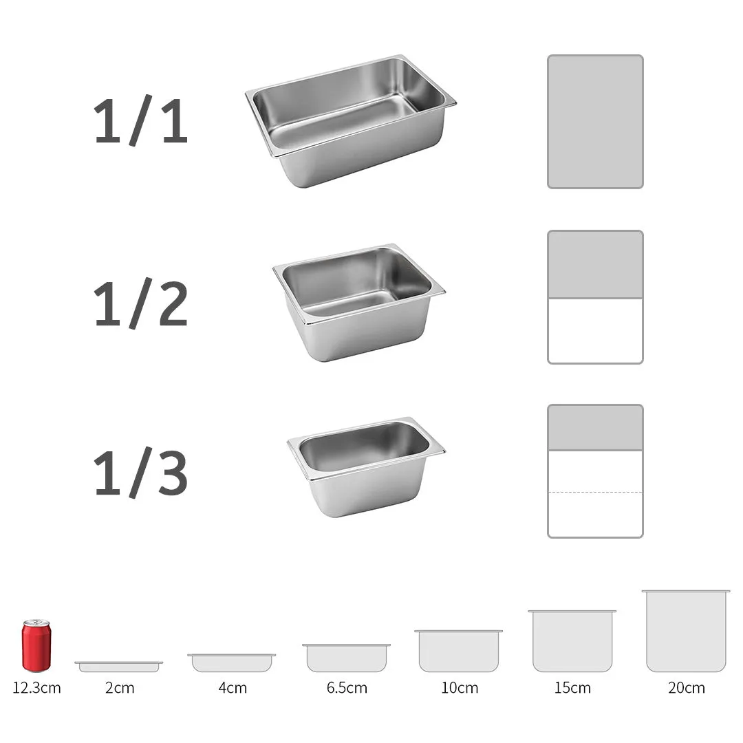 SOGA Gastronorm GN Pan Full Size 1/2 GN Pan 10cm Deep Stainless Steel Tray