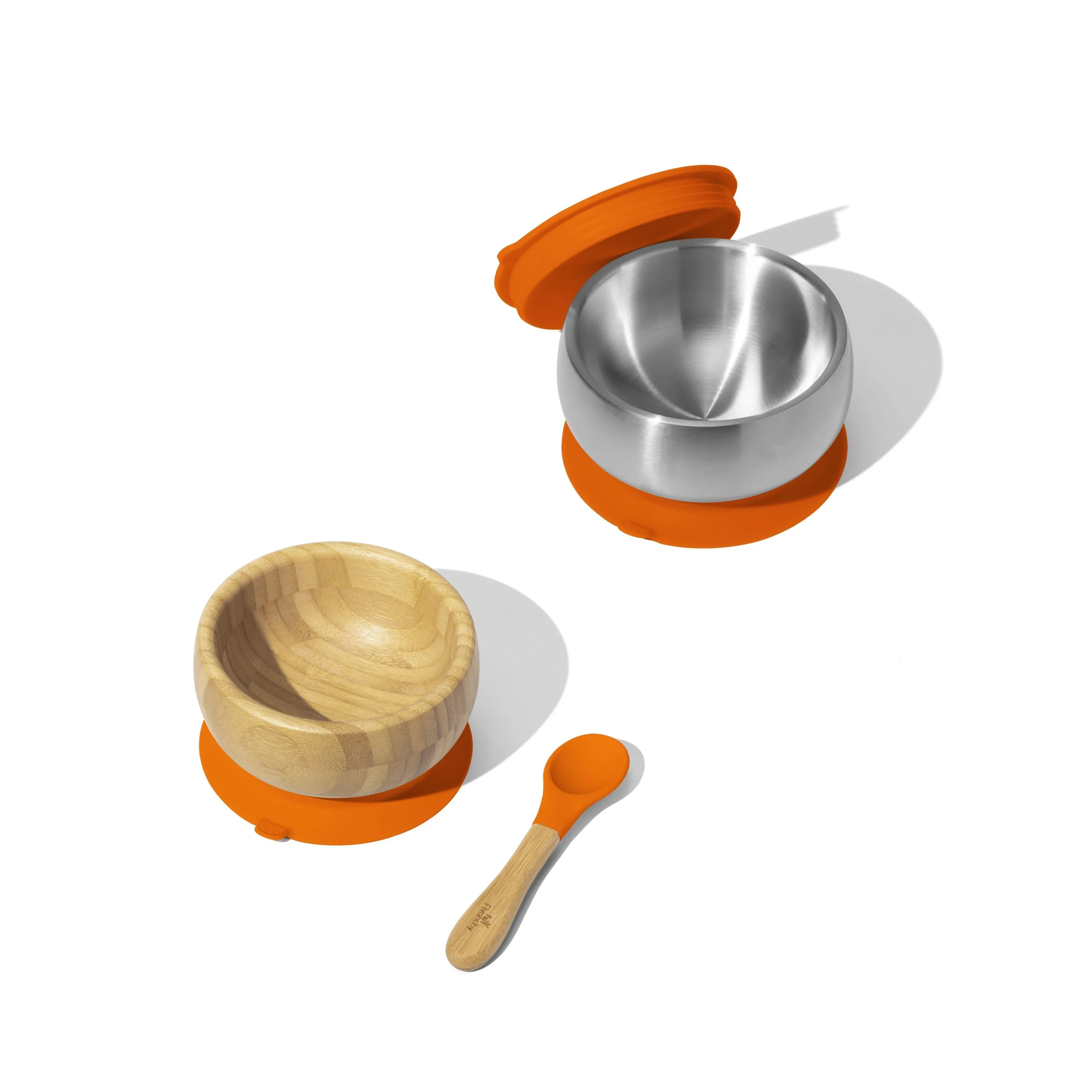 Sustainable Essentials Gift Set - BLW Removeable Suction Baby Bowls, Bamboo and Stainless Steel