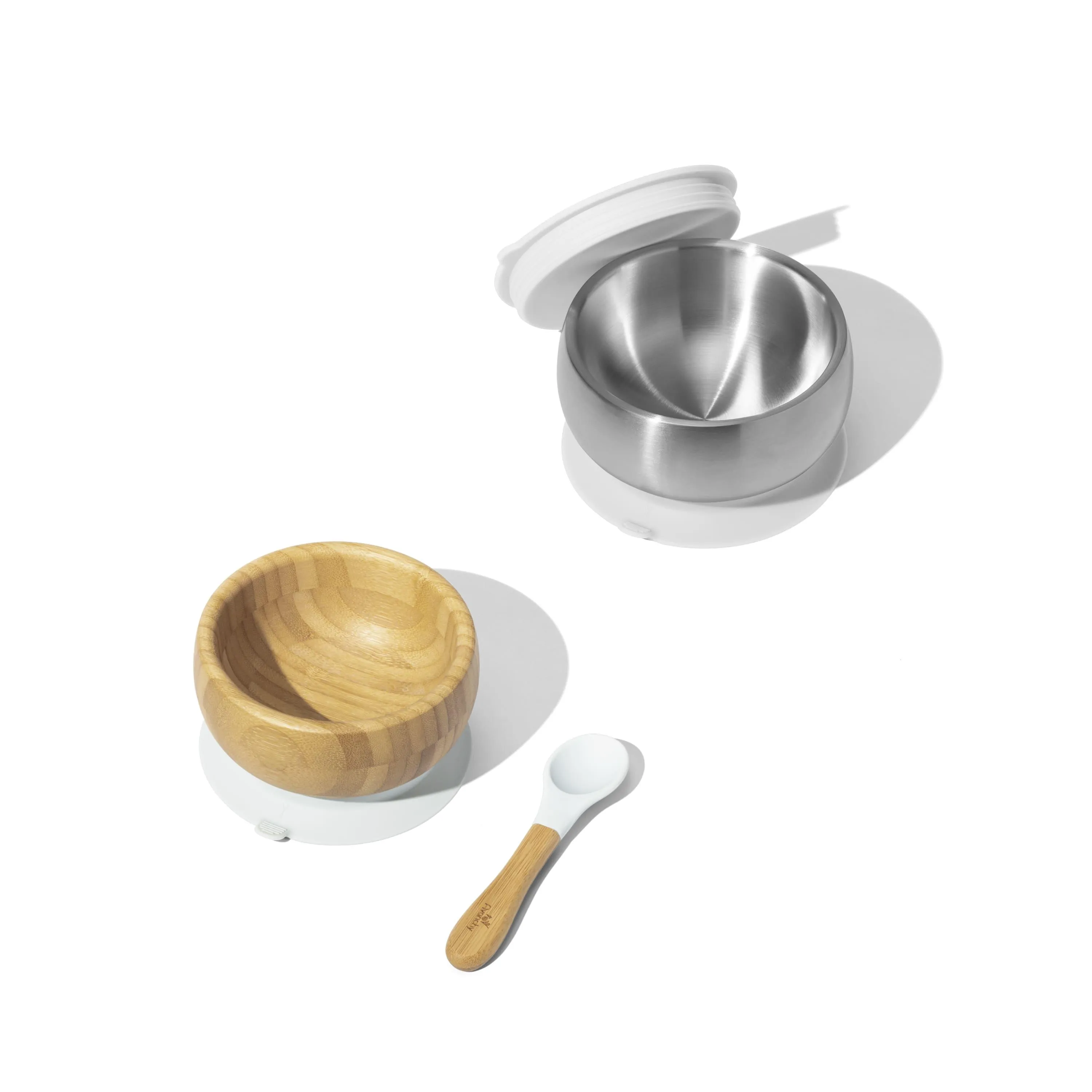 Sustainable Essentials Gift Set - BLW Removeable Suction Baby Bowls, Bamboo and Stainless Steel